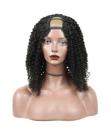 CARA Brazilian Kinky Curly U Part Wig 18inch Lace Front Wigs Human Hair