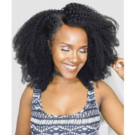 Lace Front Human Hair Wigs Afro Kinky Curly 150% Density 4B 4C Hair