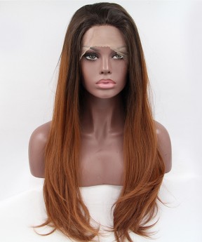 CARA Straight 1B/Brown Ombre Wig Synthetic Wig For Black Women