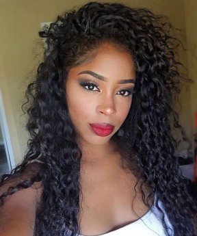 Brazilian Lace Wigs Deep Curly 22 inches 130% Density Pre-Plucked Natural Hairline