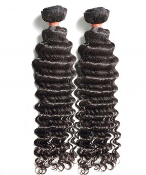 CARA 2 Bundles Brazilian Virgin Hair Deep Wave Unprocessed Human Hair Extensions