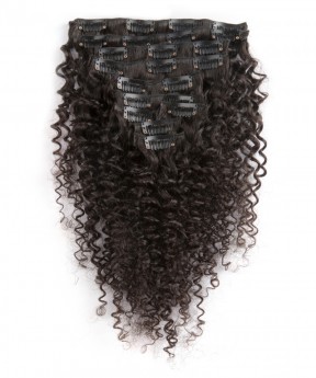 CARA Deep Wave Brazilian Hair Clip In Human Hair Extensions 7 Pieces/Set Natural Color 120g/set