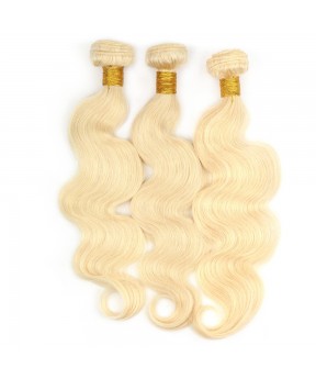 CARA Brazilian Body Wave Human Hair Weave Bundles 3 Pcs 613 Blonde Color