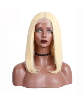 CARA 613 Blonde Lace Front Human Hair Wigs Straight Pre Plucked 130% Density Short Bob Wigs For Women