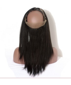 CARA Yaki Straight Brazilian Human Hair 360 Lace Frontal With Natural Hairline