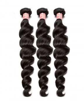 CARA Peruvian Loose Wave Non Remy Human Hair Extension 3Pcs