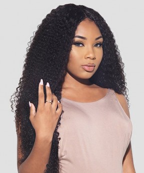 Lace Front Human Hair Wigs Kinky Curly 150% Density with Baby Hair 