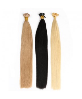 CARA 100% Virgin Remy Human Hair Extensions Keratin Fusion Flat Tip Hair Extension