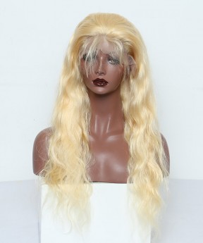 Lace Front Human Hair Wigs 150% Density Straight/Body Wave with Baby Hair #613 Color