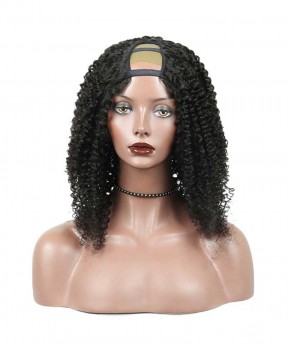 CARA Brazilian Kinky Curly U Part Wig 18inch Lace Front Wigs Human Hair