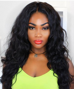 CARA SALE! 18inch 150% Density Lace Front Human Hair Wigs Natural Wave Medium Cap Size 