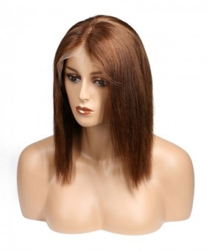 Brown Color #4 Brazilian Remy Hair Pre Plucked Lace Front Human Hair Wigs 120% Density