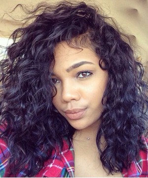 CARA Brazilian Virgin Hair Loose Wave Full Lace Wig For Black Women 12 inches