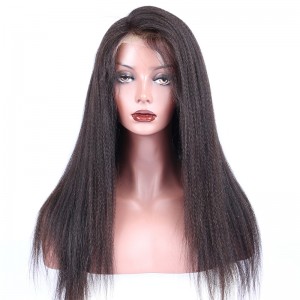 CARA SALE! Glueless Lace Front Human Hair Wigs Italian Yaki 120% Density Natural Hair Line