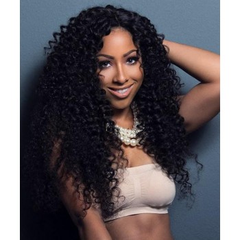 CARA 250% Density Deep Curly Lace Front Human Hair Wigs For Black Women