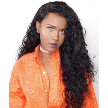 CARA Human Hair Bundles With Closure Water Wave Lace Frontal with 3 Bundles