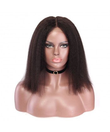CARA SALE! Lace Front Human Hair Wigs Kinky Straight Brazilian Lace Wigs 120% Density