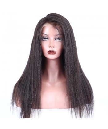 CARA SALE! Glueless Lace Front Human Hair Wigs Italian Yaki 120% Density Natural Hair Line