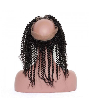 CARA Pre Plucked Kinky Curly 360 Lace Frontal Closure With Baby Hair
