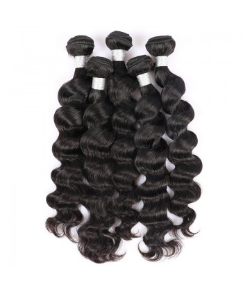 CARA Peruvian Virgin Hair Natural Color 3 Bundles Loose Wave Human Hair Weave Bundles 