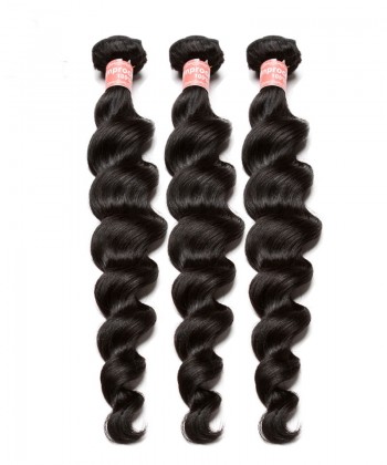 CARA Peruvian Loose Wave Non Remy Human Hair Extension 3Pcs