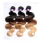 CARA Ombre Hair Bundles Peruvian Body Wave T1B/4/27 3 Tone Remy Hair Weaves Machine Double Weft 3 Bundle 