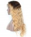 CARA Honey Blonde Ombre Wavy Lace Front Human Hair Wigs